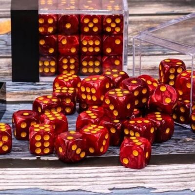 Rio -Dados de 6 Caras en Caja – Lote de 36 – Rojo Rio -Dados de 6 Caras en Caja – Lote de 36 – Rojo
