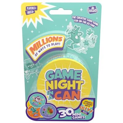 Goliath Noche de juegos en lata, más de 30 minijuegos divertidos y creativos, ideal para noches de juegos y fiestas, juegos de fiesta para adultos, para más de 3 jugadores, a partir de 14 años Goliath Noche de juegos en lata, más de 30 minijuegos divertidos y creativos, ideal para noches de juegos y fiestas, juegos de fiesta para adultos, para más de 3 jugadores, a partir de 14 años