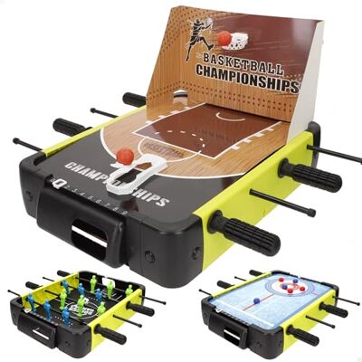 ColorBaby CB Games Set 3 Juegos de Mesa, Futbolín, Básquet, Air Hockey, para 1 ó más Jugadores, Juguetes niños 6 años, para Jugar en casa () ColorBaby CB Games Set 3 Juegos de Mesa, Futbolín, Básquet, Air Hockey, para 1 ó más Jugadores, Juguetes niños 6 años, para Jugar en casa ()