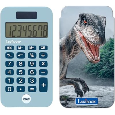 LEXIBOOK , Dinosaurio, Calculadora de Bolsillo Azul, LEXIBOOK , Dinosaurio, Calculadora de Bolsillo Azul,