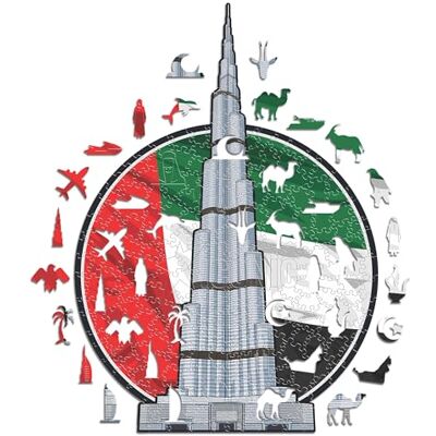 ICONIC-PUZZLES Brj Khalifa - Monumentos, Puzzle de Madera, Tamaño S ICONIC-PUZZLES Brj Khalifa - Monumentos, Puzzle de Madera, Tamaño S
