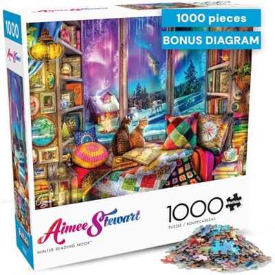 Buffalo Games Aimee Stewart Esquina de Lectura de Invierno Puzzle de 1000 Piezas para Adultos Puzzle Estimulante Fiestas de Juegos 1000 Piezas Tamaño Acabado: 68 x 50 cm Buffalo Games Aimee Stewart Esquina de Lectura de Invierno Puzzle de 1000 Piezas para Adultos Puzzle Estimulante Fiestas de Juegos 1000 Piezas Tamaño Acabado: 68 x 50 cm