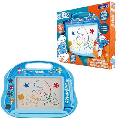 LEXIBOOK , Los Pitufos, Pizarra Mágica Formato A5 con accesorios magnéticos, Azul, LEXIBOOK , Los Pitufos, Pizarra Mágica Formato A5 con accesorios magnéticos, Azul,