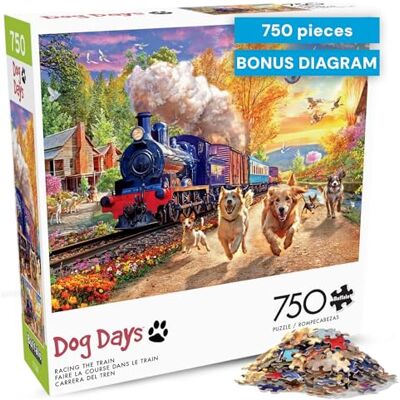 Buffalo Games Angelo Bonito Racing The Train 750 Piece Jigsaw Puzzle for Adults -Challenging Puzzle Perfect for Game Nights Finished Size is 24.00 x 18.00 Buffalo Games Angelo Bonito Racing The Train 750 Piece Jigsaw Puzzle for Adults -Challenging Puzzle Perfect for Game Nights Finished Size is 24.00 x 18.00