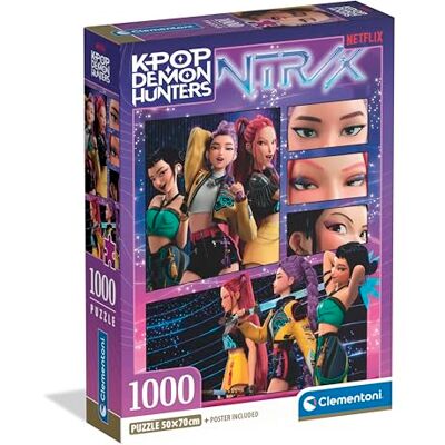 Clementoni KPOP Demon Hunters Puzzle 2 de 1000 Piezas Rompecabezas con Póster, Juego Sin Pantallas para Jóvenes, Regalo de Aprendizaje Creativo, Edad +14- Clementoni KPOP Demon Hunters Puzzle 2 de 1000 Piezas Rompecabezas con Póster, Juego Sin Pantallas para Jóvenes, Regalo de Aprendizaje Creativo, Edad +14-
