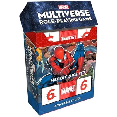 CMON Marvel Multiverse Juego de dados de acrílico para una experiencia inmersiva, accesorio oficial para el juego de rol Marvel Multiverse Hecho por CMON Marvel Multiverse Juego de dados de acrílico para una experiencia inmersiva, accesorio oficial para el juego de rol Marvel Multiverse Hecho por
