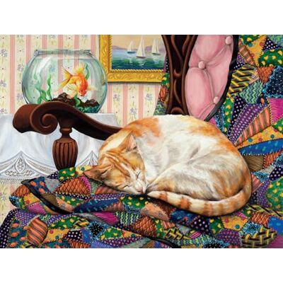 Buffalo Games Joelle Mcintyre Gato de edredón durmiendo Rompecabezas de 750 Piezas para Adultos Rompecabezas desafiante Noches de Juegos El tamaño Final es de 24 x 18 Pulgadas Buffalo Games Joelle Mcintyre Gato de edredón durmiendo Rompecabezas de 750 Piezas para Adultos Rompecabezas desafiante Noches de Juegos El tamaño Final es de 24 x 18 Pulgadas