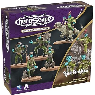 Renegade Game Studios Renegade Heroscape: Age of Annihilation Chain Gruts and Ramosaur Rider Expansión Army para Juego De Miniaturas 2-4 Jugadores 60-120 Minutos Renegade Game Studios Renegade Heroscape: Age of Annihilation Chain Gruts and Ramosaur Rider Expansión Army para Juego De Miniaturas 2-4 Jugadores 60-120 Minutos