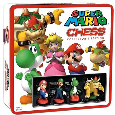 USAopoly Super Mario Chess Set 32 Custom Sculpt Chess Pieces Including Iconic Characters Mario; Luigi; Peach; Toad; Bowser USAopoly Super Mario Chess Set 32 Custom Sculpt Chess Pieces Including Iconic Characters Mario; Luigi; Peach; Toad; Bowser