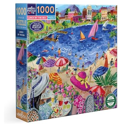 eeBoo Piece & Love-Piece&Love: Lunch by The Sea-1000 pc – Puzzle cartón – 1000 Piezas – Dimensiones x 58,5 cm, Multicolor eeBoo Piece & Love-Piece&Love: Lunch by The Sea-1000 pc – Puzzle cartón – 1000 Piezas – Dimensiones x 58,5 cm, Multicolor
