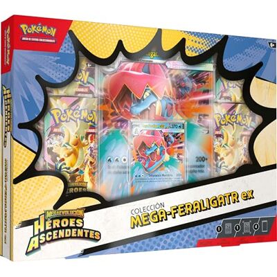 Pokémon : Colección de Megaevolución-Héroes Ascendentes (1 Carta holográfica de promoción, 1 Carta de Gran tamaño con Efecto 3D y 4 Sobres de Mejora) Pokémon : Colección de Megaevolución-Héroes Ascendentes (1 Carta holográfica de promoción, 1 Carta de Gran tamaño con Efecto 3D y 4 Sobres de Mejora)