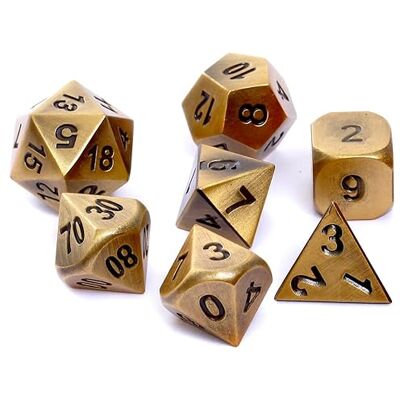 Set de Dados RPG de Latón Rebel - Accesorio de Juego Premium Set de Dados RPG de Latón Rebel - Accesorio de Juego Premium