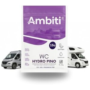 ambiti WC Hydro Monodosis Hidrosolubles para Depósito de Residuos de Autocaravanas,Caravanas y Campers Antibacteriano Elimina Deshechos Orgánicos y Papel Higiénico Fragancia Pino 15ud ambiti WC Hydro Monodosis Hidrosolubles para Depósito de Residuos de Autocaravanas,Caravanas y Campers Antibacteriano Elimina Deshechos Orgánicos y Papel Higiénico Fragancia Pino 15ud