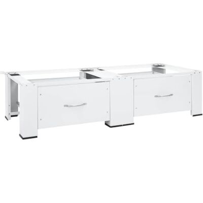 vidaXL Pedestal Doble de la Lavadora y la Secadora con Cajones Soporte Mueble Base Estándar Elevador Resistentes Estabilizador Plataforma Blanco vidaXL Pedestal Doble de la Lavadora y la Secadora con Cajones Soporte Mueble Base Estándar Elevador Resistentes Estabilizador Plataforma Blanco