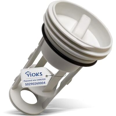 VIOKS Filtro de pelusa para lavadora Elеctrolux Zanussi 1260672009 Filtro de desagüe para pelusa, colador, con junta de tapa, sustituye a 1260598030 50290260004, para bomba de desagüe Lavamat VIOKS Filtro de pelusa para lavadora Elеctrolux Zanussi 1260672009 Filtro de desagüe para pelusa, colador, con junta de tapa, sustituye a 1260598030 50290260004, para bomba de desagüe Lavamat
