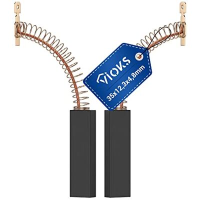 VIOKS Escobillas de carbón para lavadora o secadora, repuesto para 00154740, 12,3 x 4,8 x 35 mm, 4,8 mm, AMP para diversos dispositivos de Bosch, Siemens, Whirlpool VIOKS Escobillas de carbón para lavadora o secadora, repuesto para 00154740, 12,3 x 4,8 x 35 mm, 4,8 mm, AMP para diversos dispositivos de Bosch, Siemens, Whirlpool