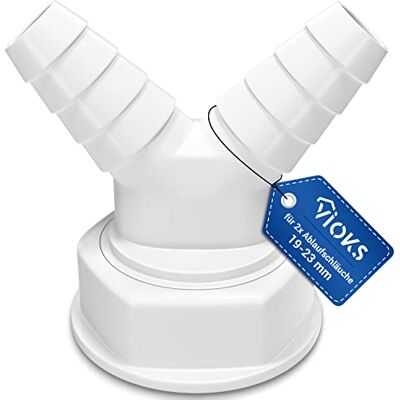VIOKS Adaptador de Desagüe para Lavadora Con Rosca de Tubo, 1 1/2 Pulgadas, Conector de Manguera y Distribuidor en Y para Lavadora, Lavavajillas VIOKS Adaptador de Desagüe para Lavadora Con Rosca de Tubo, 1 1/2 Pulgadas, Conector de Manguera y Distribuidor en Y para Lavadora, Lavavajillas