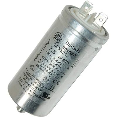 Condensador de 7,5 μF para secadora C00119849 Ariston HooINT HOTPOINT Condensador de 7,5 μF para secadora C00119849 Ariston HooINT HOTPOINT