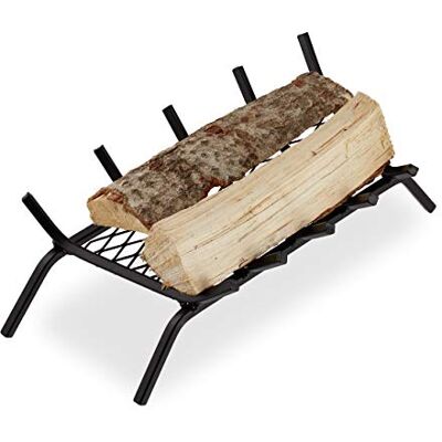 Relaxdays Parrilla para chimenea, Rectangular, Acero, Resistente, Cesta con pies, 16x58x28 cm, Negro Relaxdays Parrilla para chimenea, Rectangular, Acero, Resistente, Cesta con pies, 16x58x28 cm, Negro