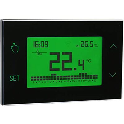 VEMER TUO Termostato Digital Programable de Pantalla Táctil Electrónica para Calefacción y Aire Acondicionado con Adecuado Montaje en Pared, Alimentación 230V, Negro VEMER TUO Termostato Digital Programable de Pantalla Táctil Electrónica para Calefacción y Aire Acondicionado con Adecuado Montaje en Pared, Alimentación 230V, Negro