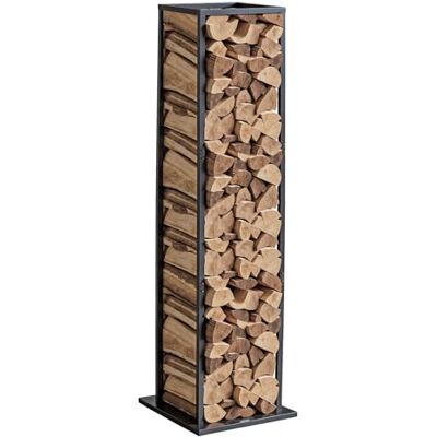 VEVOR Estante de Leña 33 x 32 x 112 cm Soporte de Metal para Leñas Carga de 45,4 kg Leñero de Acero con Recubrimiento en Polvo Resistente para Chimenea, para Interiores, Salas de Estar, Negro VEVOR Estante de Leña 33 x 32 x 112 cm Soporte de Metal para Leñas Carga de 45,4 kg Leñero de Acero con Recubrimiento en Polvo Resistente para Chimenea, para Interiores, Salas de Estar, Negro