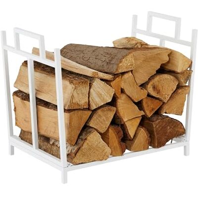 Relaxdays Estante para leña, Metal, HBT: 41 x 45 x 33 cm, Estante Plegable para Madera, leña y apilada, Blanco Relaxdays Estante para leña, Metal, HBT: 41 x 45 x 33 cm, Estante Plegable para Madera, leña y apilada, Blanco