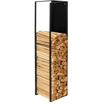 Relaxdays Estante para leña , Montaje en Pared, HBT: 140 x 25 x 25 cm, Hierro, Recubrimiento en Polvo, Negro Relaxdays Estante para leña , Montaje en Pared, HBT: 140 x 25 x 25 cm, Hierro, Recubrimiento en Polvo, Negro