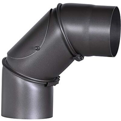 FIREFIX Arco de tubo de estufa de acero de 2 mm de grosor (tubo de humo) de 120 mm de diámetro, para estufas y fogones, Senotherm, color gris oscuro, ajustable de 0 a 90 grados, con puerta de limpieza FIREFIX Arco de tubo de estufa de acero de 2 mm de grosor (tubo de humo) de 120 mm de diámetro, para estufas y fogones, Senotherm, color gris oscuro, ajustable de 0 a 90 grados, con puerta de limpieza