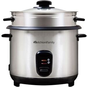 Melchioni Family LOTO Arrocera 1,8L con Cocción y Mantenimiento en Caliente, Tapa de Vidrio, Antiadherente, Apagado Automático, Vapor, 800W, Accesorios Incluidos Melchioni Family LOTO Arrocera 1,8L con Cocción y Mantenimiento en Caliente, Tapa de Vidrio, Antiadherente, Apagado Automático, Vapor, 800W, Accesorios Incluidos