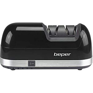 BEPER Afilador eléctrico,40W, Discos diamantados,2 Etapas de Afilado, Base Antideslizante, Compartimento de imán para la Recogida de desperdicios, Negro BEPER Afilador eléctrico,40W, Discos diamantados,2 Etapas de Afilado, Base Antideslizante, Compartimento de imán para la Recogida de desperdicios, Negro