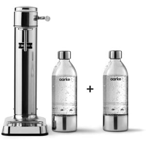 aarke Carbonator 3, Máquina Gasificadora de Agua en Acero Inoxidable, incluye Dos Botellas (800ml), Acabado en Acero aarke Carbonator 3, Máquina Gasificadora de Agua en Acero Inoxidable, incluye Dos Botellas (800ml), Acabado en Acero