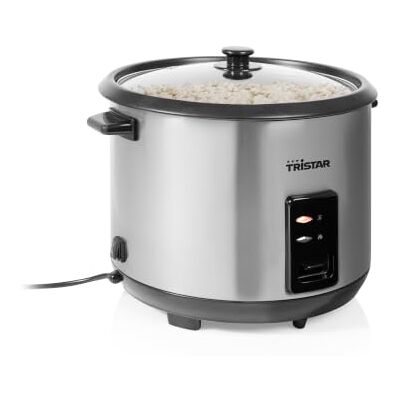 Tristar Arrocera, 2,8 L, Cesta de Vapor, Cubeta Antiadherente 1000 W, Carcasa en acero inoxidable, Capacidad para 15 tazas, Espátula y vaso medidor, Tristar Arrocera, 2,8 L, Cesta de Vapor, Cubeta Antiadherente 1000 W, Carcasa en acero inoxidable, Capacidad para 15 tazas, Espátula y vaso medidor,