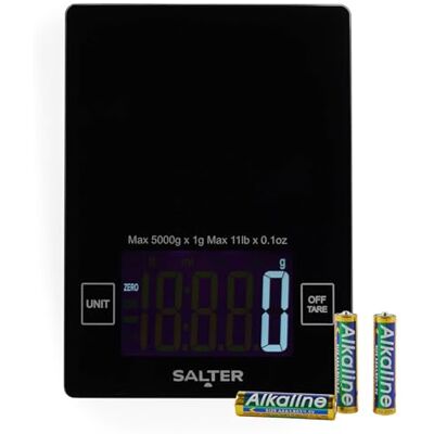 Salter Báscula de cocina de alta capacidad capacidad de 10 kg, gran pantalla digital, función de agregar y pesar cero, mide líquidos, plataforma de vidrio, báscula para alimentos, Salter Báscula de cocina de alta capacidad capacidad de 10 kg, gran pantalla digital, función de agregar y pesar cero, mide líquidos, plataforma de vidrio, báscula para alimentos,