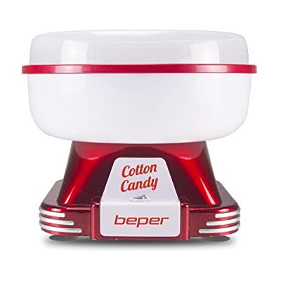 BEPER Máquina para algodón de azúcar con protección antisalpicaduras – Máquina de algodón de azúcar para niños con cuchara incluida, 500 W BEPER Máquina para algodón de azúcar con protección antisalpicaduras – Máquina de algodón de azúcar para niños con cuchara incluida, 500 W
