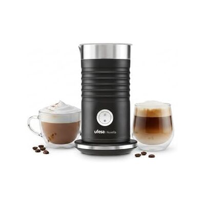 Ufesa Espumador de Leche Eléctrico Nuvella, Potencia 600W, Capacidad 200 ml, 3 Funciones, Espuma Caliente y Fría, Calienta Leche, Tecnología Magnética, Jarra Antiadherente Ufesa Espumador de Leche Eléctrico Nuvella, Potencia 600W, Capacidad 200 ml, 3 Funciones, Espuma Caliente y Fría, Calienta Leche, Tecnología Magnética, Jarra Antiadherente