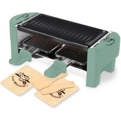 LITTLE BALANCE Litle Balance Raclette 2 Meuuuh...!, Raclette 1/2 personas, Grill extraíble, 2 espátulas + 2 planchas, sin PFAS, antiadherente, 320 W, abeto LITTLE BALANCE Litle Balance Raclette 2 Meuuuh...!, Raclette 1/2 personas, Grill extraíble, 2 espátulas + 2 planchas, sin PFAS, antiadherente, 320 W, abeto
