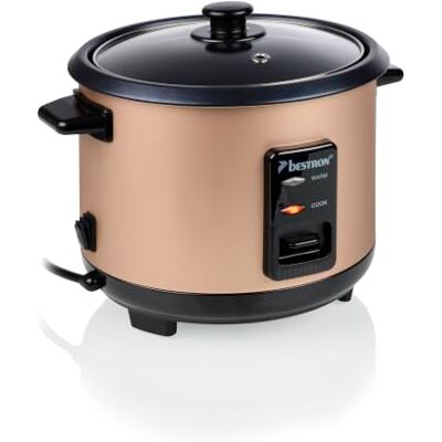 Bestron Arrocera 1 L, 400 W, Función Mantener Caliente, Dorado Hasta 5 Tazas de Arroz, Recipiente Antiadherente, Apagado Automático, Bestron Arrocera 1 L, 400 W, Función Mantener Caliente, Dorado Hasta 5 Tazas de Arroz, Recipiente Antiadherente, Apagado Automático,