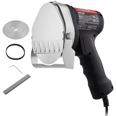 VEVOR Cuchillo Eléctrico Kebab 80W, Cortadora de Carne Shawarma Turca Kebab Comercial de Acero Inoxidable con 2 Cuchillas Diámetro 100 mm, Espesor Ajustable 0-8 mm, para Restaurante, Snack-Bar VEVOR Cuchillo Eléctrico Kebab 80W, Cortadora de Carne Shawarma Turca Kebab Comercial de Acero Inoxidable con 2 Cuchillas Diámetro 100 mm, Espesor Ajustable 0-8 mm, para Restaurante, Snack-Bar