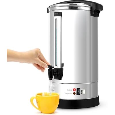 NutriChef Hervidor de Agua y Dispensador de Agua Caliente, Dispensador Eléctrico de Bebidas de 19L con Tapa de Seguridad, Grifo Antigoteo, Función Mantener Caliente, Acero Inoxidable NutriChef Hervidor de Agua y Dispensador de Agua Caliente, Dispensador Eléctrico de Bebidas de 19L con Tapa de Seguridad, Grifo Antigoteo, Función Mantener Caliente, Acero Inoxidable