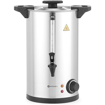 HENDI Dispensador de Bebidas Calientes Eléctrico, de Pared Simple, Hervidor para Agua y Vino Caliente, 30–100°C, 10L, 220–240V/1500W, 340x315x(H)430mm, Acero Inoxidable HENDI Dispensador de Bebidas Calientes Eléctrico, de Pared Simple, Hervidor para Agua y Vino Caliente, 30–100°C, 10L, 220–240V/1500W, 340x315x(H)430mm, Acero Inoxidable