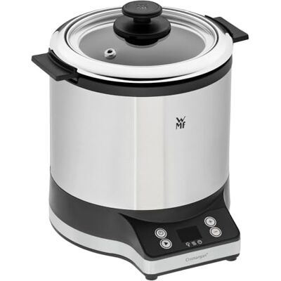 WMF Kitchenminis-Arrocera 220 W con 1 L de capacidad, con tapa recipiente, base dual, mantenimiento automático del calor, incluye taza y cuchara medidora,exterior de acero inoxidable de cromargan mate WMF Kitchenminis-Arrocera 220 W con 1 L de capacidad, con tapa recipiente, base dual, mantenimiento automático del calor, incluye taza y cuchara medidora,exterior de acero inoxidable de cromargan mate
