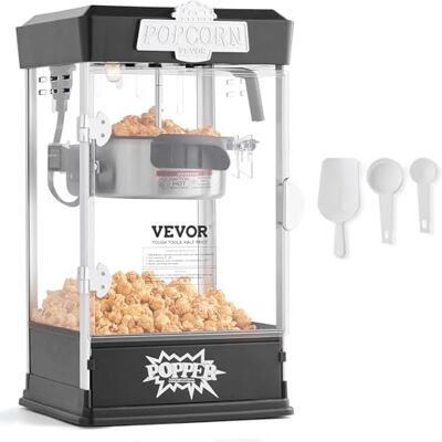 VEVOR Máquina para Hacer Palomitas de Maíz, 480 W, 4 oz, Produce 1,5 Galones por Tanda, Máquina para Hacer Palomitas de Maíz de Sobremesa, Incluye 3 Palas, Estilo Cine, Negro, 275 x 240 x 485 mm VEVOR Máquina para Hacer Palomitas de Maíz, 480 W, 4 oz, Produce 1,5 Galones por Tanda, Máquina para Hacer Palomitas de Maíz de Sobremesa, Incluye 3 Palas, Estilo Cine, Negro, 275 x 240 x 485 mm