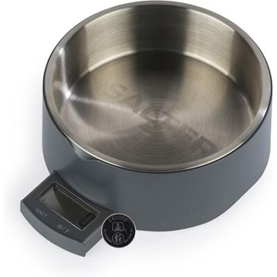 Salter Báscula Digital para Alimentos para Animales Cuenco Inteligente para Perros, función de Tara, medición líquidos, Pantalla LCD extraíble, Capacidad 5 kg, Cuenco de Acero Inoxidable, Gris Salter Báscula Digital para Alimentos para Animales Cuenco Inteligente para Perros, función de Tara, medición líquidos, Pantalla LCD extraíble, Capacidad 5 kg, Cuenco de Acero Inoxidable, Gris