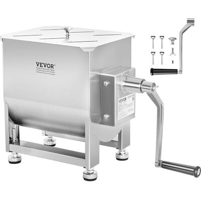 VEVOR Mezcladora de Carne Manual Tanque de 40 L, Equipo de Procesamiento de Carne, Capacidad Máxima de Mezcla de 27,2 kg, Mezcladora de Salchichas de Acero Inoxidable con Tapa, Caja de Engranajes VEVOR Mezcladora de Carne Manual Tanque de 40 L, Equipo de Procesamiento de Carne, Capacidad Máxima de Mezcla de 27,2 kg, Mezcladora de Salchichas de Acero Inoxidable con Tapa, Caja de Engranajes