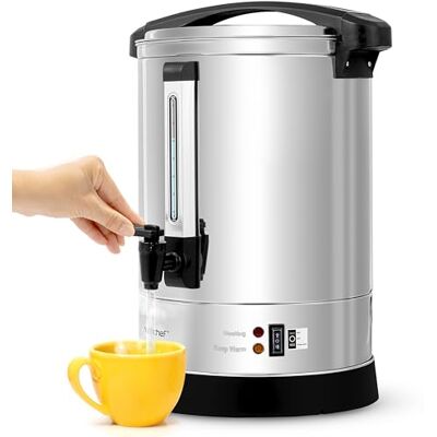 NutriChef Hervidor de Agua y Dispensador de Agua Caliente, Dispensador Eléctrico de Bebidas de 13L con Tapa de Seguridad, Grifo Antigoteo, Función Mantener Caliente, Acero Inoxidable NutriChef Hervidor de Agua y Dispensador de Agua Caliente, Dispensador Eléctrico de Bebidas de 13L con Tapa de Seguridad, Grifo Antigoteo, Función Mantener Caliente, Acero Inoxidable