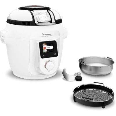 Moulinex Cookeo Infinity, Air Fryer + Multicocina a presión, Mezcla automática, 19 programas, Blanco, Moulinex Cookeo Infinity, Air Fryer + Multicocina a presión, Mezcla automática, 19 programas, Blanco,