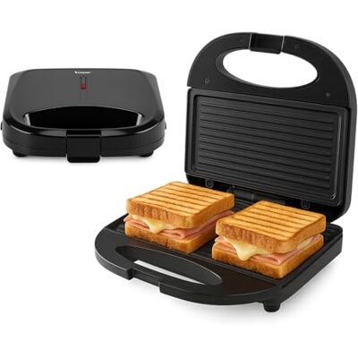 BEPER Tostadora Eléctrica de 750 W con Placas Antiadherentes de 21 x 11,5 cm, Placa para Tostar y Sándwiches, Fácil de Limpiar, Libre de BPA y PFOS, Mango con Aislamiento Térmico BEPER Tostadora Eléctrica de 750 W con Placas Antiadherentes de 21 x 11,5 cm, Placa para Tostar y Sándwiches, Fácil de Limpiar, Libre de BPA y PFOS, Mango con Aislamiento Térmico