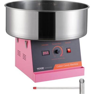 VEVOR Máquina Eléctrica de Algodón de Azúcar, Máquina de Algodón de Azúcar de 1000 W, Máquina Comercial de Algodón de Azúcar con Tazón de Acero Inoxidable y Cuchara de Azúcar, para el Hogar, Rosa VEVOR Máquina Eléctrica de Algodón de Azúcar, Máquina de Algodón de Azúcar de 1000 W, Máquina Comercial de Algodón de Azúcar con Tazón de Acero Inoxidable y Cuchara de Azúcar, para el Hogar, Rosa