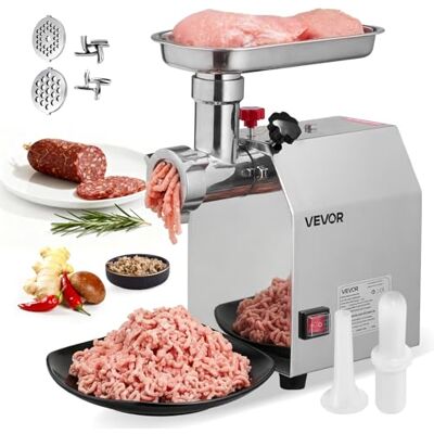 VEVOR Picadora de Carne Eléctrica de Encimera con Cuchilla, Capacidad de 2,3 kg/min, Placa de Molienda, para Hacer Salchichas, de Acero Inoxidable, para Cocina y Restaurante, 292 x 180 x 355 mm VEVOR Picadora de Carne Eléctrica de Encimera con Cuchilla, Capacidad de 2,3 kg/min, Placa de Molienda, para Hacer Salchichas, de Acero Inoxidable, para Cocina y Restaurante, 292 x 180 x 355 mm