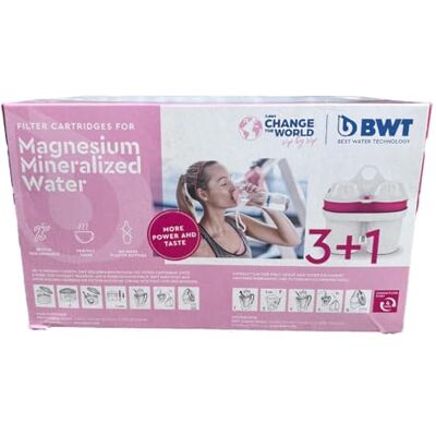 BWT WF 8362 Filtro de larga duración (4 unidades) Adecuado para dureza del agua a partir de 15 ° dH, con filtro de agua de magnesio, filtra cal, cloro, plomo y cobre BWT WF 8362 Filtro de larga duración (4 unidades) Adecuado para dureza del agua a partir de 15 ° dH, con filtro de agua de magnesio, filtra cal, cloro, plomo y cobre
